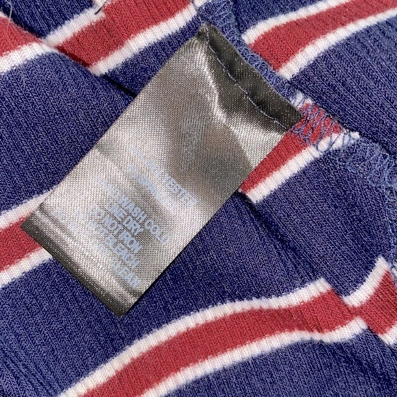 LULUS Franklin navy blue striped mock turtleneck knit midi dress size large - Picture 10 of 15